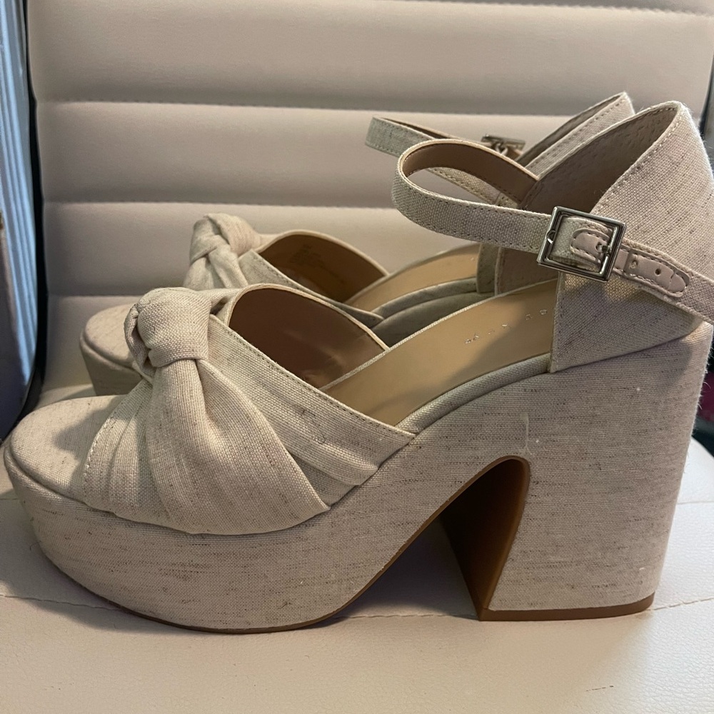 Elegant Cream Platform Heels